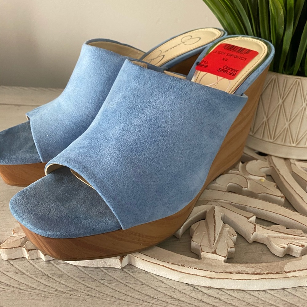 Jessica Simpson 8.5 blue wedges brand new